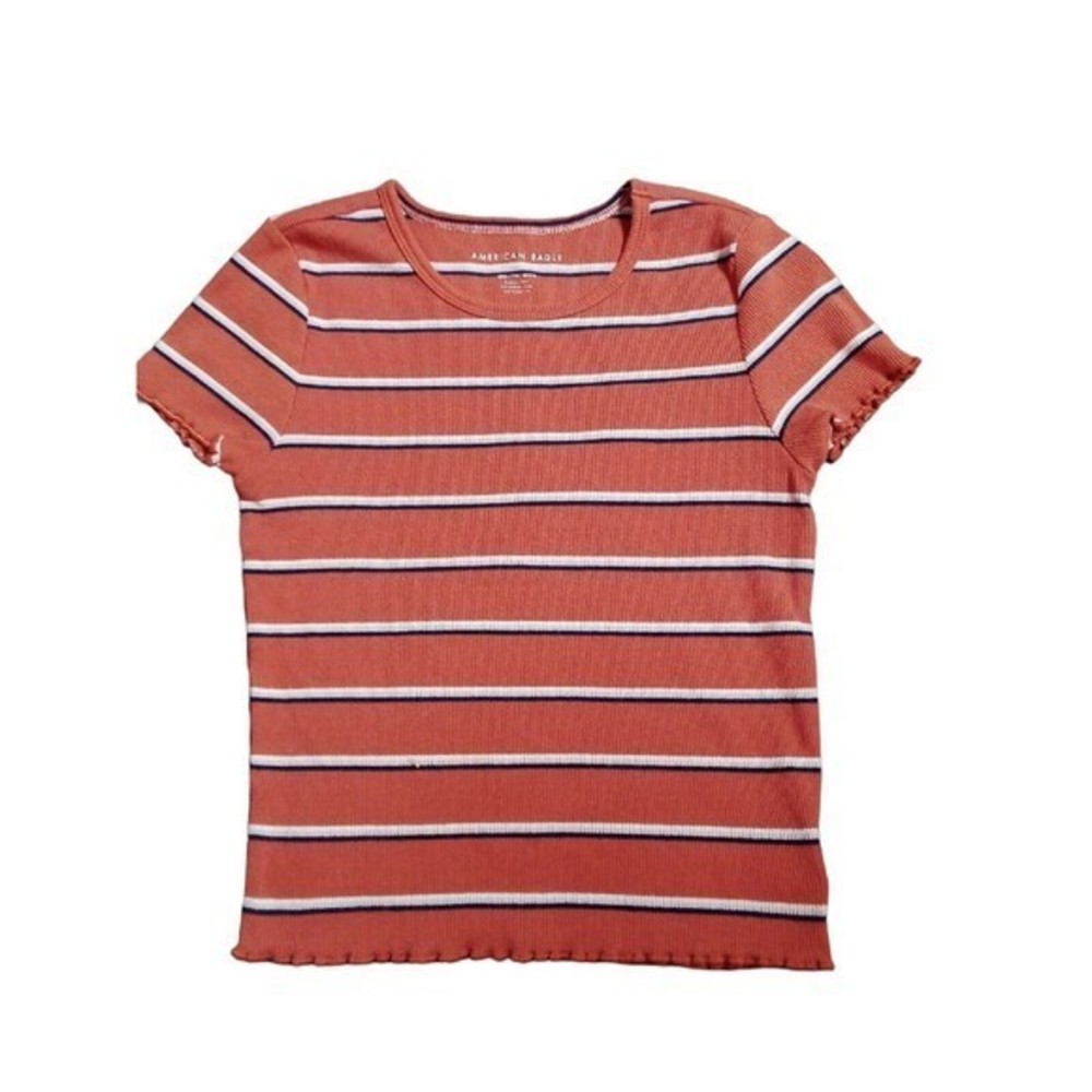 Women‎ / Junior American Eagle Orange Stripe Shirt Size Xxs